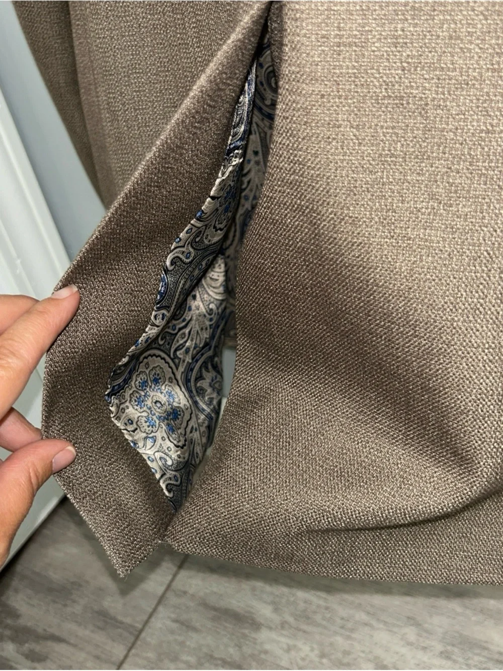 Lauren Ralph Lauren Men’s 42R Taupe Blazer Sportcoat Paisley Lined Jacket